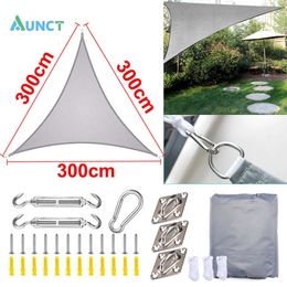 Shade Aunct 3x3x3M Triangle Gray 300D Awnings Outdoor Waterproof Shade Sail Oxford Fabric Sun shade gazebo garden swimming Hiking YARD X