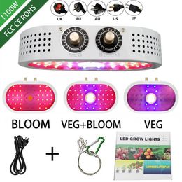 1100W led grow light 85-265V Double Switch Dimmable Full Spectrum Grow lamps For Indoor seedling tent Greenhouse flower fitolamp p218x