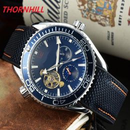 Deluxe men mechanical automatic watches Sapphire 44mm ETA 3135 movement rubber fabric strap Wrist watch252p