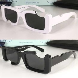 Square classic fashion OW40006 Sunglasses polycarbonate plate notch frame 40006 sunglasses men and women white sun glasses with or292D