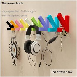 Wall Stickers Wholesale 100Pcs Coat Bag Hat Hanger Wall Dector Fashion Arrow Shape Wood Drop Delivery Home Garden Home Decor Dhgw2