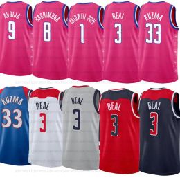 Washingtons Basketball Jersey 3 Bradley 33 Kyle Beal Kuzma 26 Spencer 24 Corey Dinwiddie Kispert 1 Caldwell-Pope 8 Rui Hachimura 9 Deni Avdija Porzingis Jersey