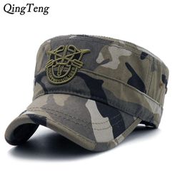 2018 New Arrivals Flat Cap Army Baseball Cap Men Tactical Navy Seal Army Camo Cap Adjustable Visor Sun Hats Y190520047010787