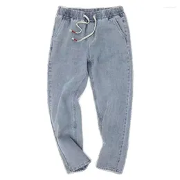 Men's Jeans Spring Baggy Oversize Pants Cotton Elastic Waist Denim Male Trousers Boys Clothing Autumn Vintage 2023