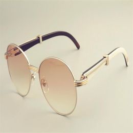 2019 new round frame sunglasses 19900692 sunglasses retro fashion sun visor natural mixed horns mirror le234N