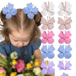 Hair Accessories Baby Clips For Girls Hairpins Pu Leather Butterfly Bows Children Barrettes Toddler Hairgrips Drop Delivery Kids Mate Dhbzr