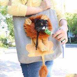 Cat Carriers Crates Houses Carriers Crates Small Dog Bags Adjustable Zipper Transport Bag For Dogs Outdoor Pet Shoder Puppy Carrie Dhitw