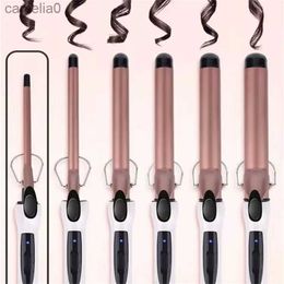 Hair Curlers Straighteners 1PC 9mm 13mm 22mm Professional Gold Electric Hair Curler Curling Iron Hair Waver Pear Flower Cone Curling Wand Styling Tool 2#L231222