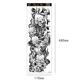 Makeup arm Tattoo Full Sticker with Carp Flower Arm Sun Wukong Skull Waterproof