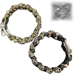 Charm Bracelets Skull Premium Paracord Bracelet Stylish Men's Handmade Woven