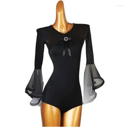 Stage Wear Woman Dance Leotards Long Sleeve Gymnastic Latin Top Ballroom Costumes S006 Drop Delivery Apparel Dhchv