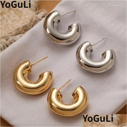 Hoop & Huggie Hoop Earrings Modern Jewellery 925 Sier Needle Cool Design Thick For Girl Women Party Celebration Gift Accessories Drop D Dhvfa