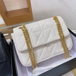 gold chain designer bag white diamond pattern crossbody bags for woman large shopping luxurys handbags purses designer woman handbag womens letter cross body bags