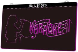 Sign LS1026 Karaoke Singing Lady Bar 3D Engraving LED Light Sign Wholesale Retail