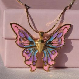 Pendant Necklaces Creative Four Types Of Color Butterfly Women Personality Exquisite Anniversary Gift Jewelry