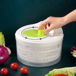 Kitchen Salad Spinner Multifunction Lettuce Greens Washer Manual Vegetable Dryer Drainer Crisper Strainer for Washing Drying 231221