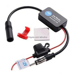 Other Auto Parts Luxury Car 12V Radio Antenna Fm/Am Signal Amplifier Booster Aerials 80-108Mhz For Marine Boat Wholesale Drop Delive Dhte1