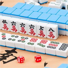 Puzzles Mini Mahjongs Board Game Set 144Pcs Tile Classic Traditional Chinese Dominos Travel Pink 230621 Drop Delivery Toys Gifts Dhu5I