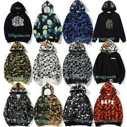 New Mens hoodies Camouflage hoodie zip jacket designer hoodie apes sweater fashion brand women sportswear sweatshirt Unisex pullover Full zipper hoodie
