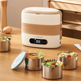 2L Smart Electric Lunch Box Heating Lunch Box Portable Steam Cook Pot Constant Temperature Heating Food Heater Office 220V 231221