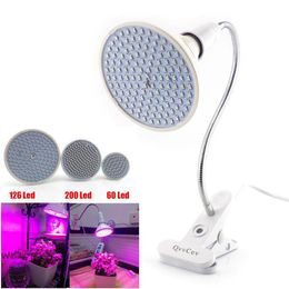60 126 200 Led Grow Light bulb 360 Flexible Lamp Holder Clip for Plant Flower vegetable Growing Indoor greenhouse hydroponics D2 0201x
