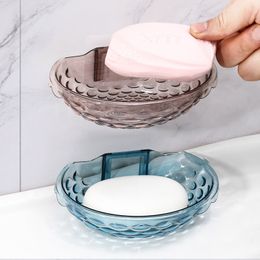 Portable Plastic Soap Box Bathroom Drainage Non-Slip Household Punch-Free Shelf Soap Protective Cover