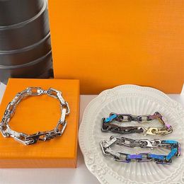 Men's Bracelets high quality quenched water dazzle craft Link Chain fashion male and female same lovers Hand catenary size 2314q
