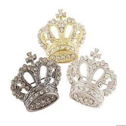 Upscale crown brooch crystal brooch female retro sweater suit shawl pin buckle hijab pins 210I