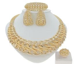 Earrings Necklace Bracelet Earring Ring Accessories Italian Brazilian Gold Plated Jewellery Wedding Party Dubai Sets9957145