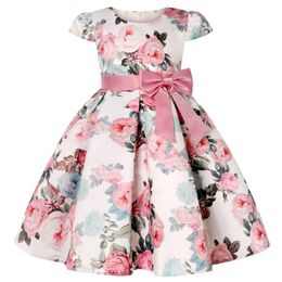 Girl's Dresses New Girls Kids Flower Elegant Causal Princess Party Dresses Children Clothing Christmas Birthday Wedding Party Baby Girl DressL2405