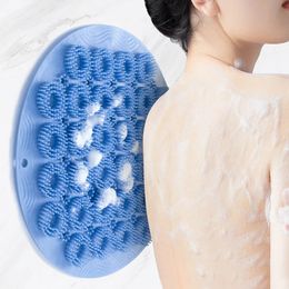 Silicone Body Brush Bathroom Shower Foot Scrubber with Sucker Back Exfoliating Rub Feet Clean Massage Bath Scrub Tools 231221