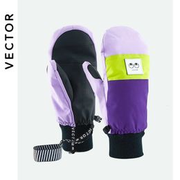 VECTOR Women Professional Ski Gloves Ultralight -30 Degree Thicken Warm Winter Fleece Mitten Gloves Waterproof Snowboard Gloves 231221