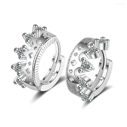 Hoop Earrings 925 Sterling Silver High Quality Exquisite Crown Design Creative Jewellery For Women Christmas Valentine's Day