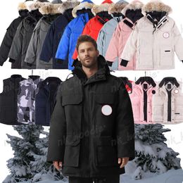 QEE3 Jacket Mens Jackets Down Outdoor Winter Jassen Outerwear Big Fur Hooded Fourrure Goose Coat