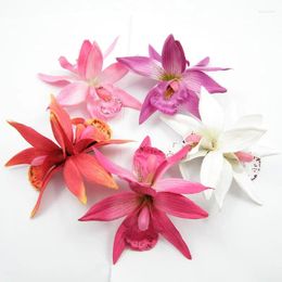 Hair Clips 100pcs White Orchid Flower Clip Bridal Hawaii Party Girl Artifical Hairgrips