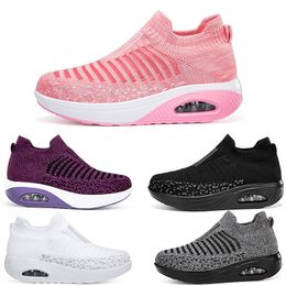 Hot Sale Men Women Running Shoes Mesh Comfort White Pink Grey Shoes Mens Trainers Sports Sneakers Size 35-43