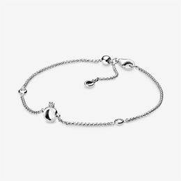 New Arrival Sparkling Crown O Chain Bracelet 925-Sterling-Silver Adjustable Cubic Zirconia Bracelet for Women Luxury Jewelry 296S