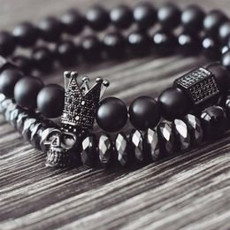 Big Promotion Men Bracelet Crown Bracelets Warrior Jewellery Skull Skeleton Titanium Steel Skull Bangle Bracelets Men Jewellery Hallow2559