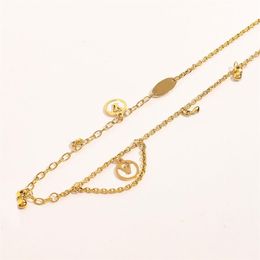18K Gold Plated Luxury Designer Necklace Stainless Steel Necklaces Choker Chain Pendant Statement Fashion Womens Wedding Jewellery A220m