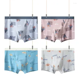 Underpants Printed Men's Underwear Autumn Modal Boys Breathable Seamless Teenage Boxer Briefs Soft And Fine