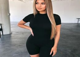 Black Long Sleeve Sexy Zip Up Skinny Romper Woman Clothes Bodysuit Women Female Jumpsuit Spring Autumn Playsuit Overalls Shorts LT7473964