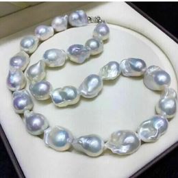 Gorgeous AAAA 1622mm South China Sea White Baroque Pearl Necklace 18 inches 231221