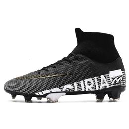 ZHENZU Size 3545 Men Boys Soccer Shoes Football Boots High Ankle Kids Cleats Training Sport Sneakers 231221