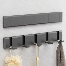 Grey Robe Hooks Folding Towel Hanger Nail Free Installation Wall Coat Clothes Holder for Bathroom Bedroom Back Door Hook 231221