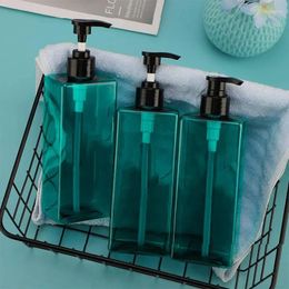 Liquid Soap Dispenser Plastic Shampoo Conditioner Bottles Bathroom Empty Refillable Pump Lotion Bottle Cosmetic Containers Set 3/1Pcs