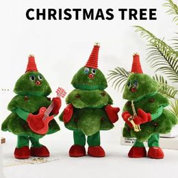 Christmas Tree Singing Dancing Toys Santa Claus Baby Musical Toy Imitating for Girl Boy Repeating What You Say Gift 231221