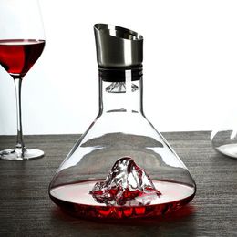 Wine Decanter Transparent Lead-Free Crystal Glass Wine Dispenser Flask Clear Wine Accessories Barware Creative Iceberg Decanters 231222