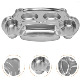 Dinnerware Sets Stainless Steel Dinner Plate Cartoon Tray Snack For Kids Lunch Box Compartment 304 Student