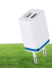 21A Fast Charging Dual USB Charger Universal Travel EUUS Plug Adapter Portable Wall Mobile Phone Charger DHL8349663