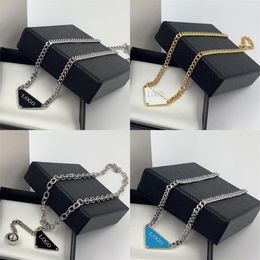 2023 New P Triangle Necklaces For Women Luxury Party Fashion Chain Necklace Jewelry Designer Holiday Gift259F